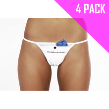 Load image into Gallery viewer, WHITE | SMUGGLING DUDS FEMALE STASH POCKET THONG - 4 PACK