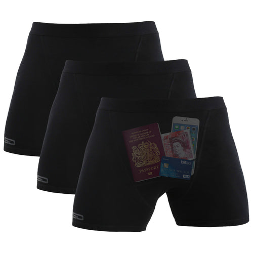 H&R Pocket Underwear for Men with Secret Hidden Pocket, Travel Stash Boxer  Brief, Small Size 2 Packs (Dark Blue) at  Men's Clothing store
