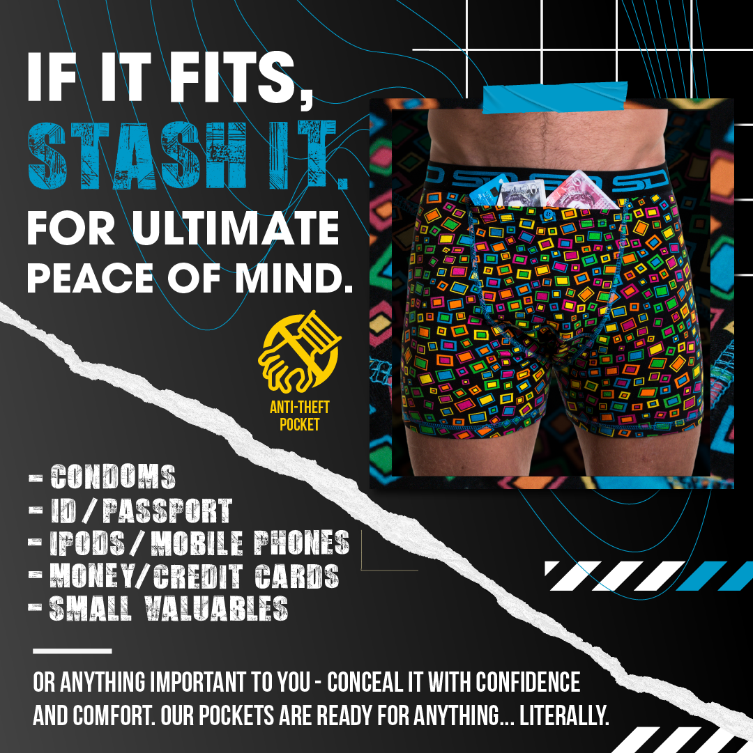 TECHNICOLOUR  SMUGGLING DUDS STASH POCKET BOXERS – Smuggling Duds